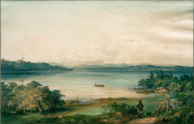 Ammersee widziane z zamku Ried autorstwa Carl August Lebschee