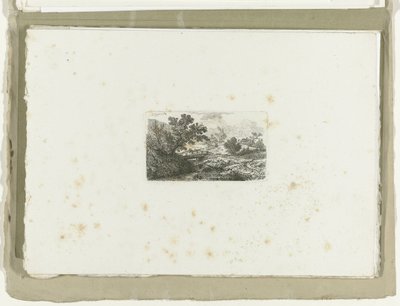 Krajobraz z mostem nad strumieniem Szesnaście pejzaży (tytuł serii) autorstwa Carl August Lebschee