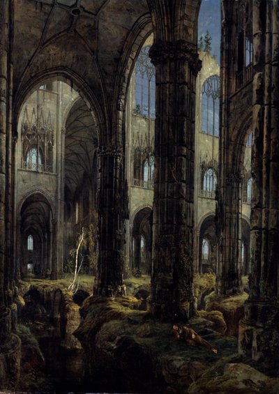 Ruiny gotyckiego kościoła, 1826 autorstwa Carl Blechen