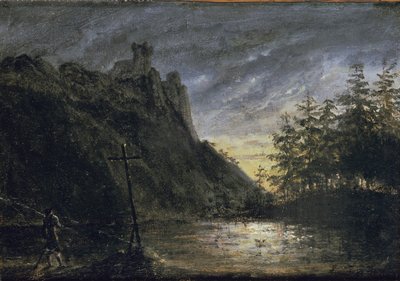Zamek rycerski nad jodłowym stawem autorstwa Carl Blechen