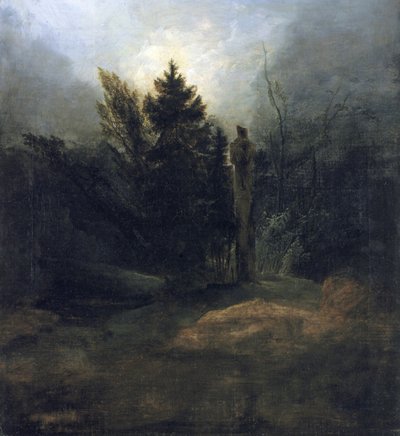 Pomnik w lesie autorstwa Carl Blechen