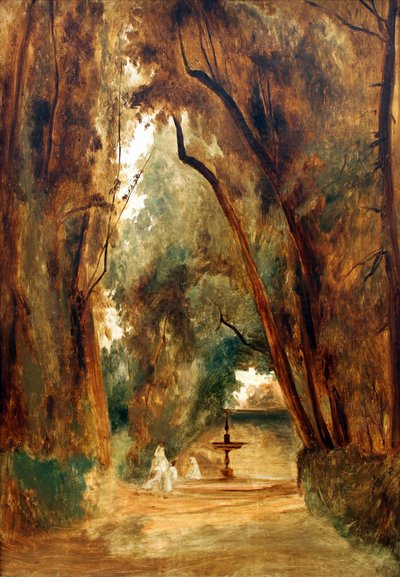 Park Villa Borghese autorstwa Carl Blechen
