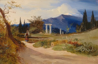 Sycylijski krajobraz w wieczornym nastroju autorstwa Carl Blechen