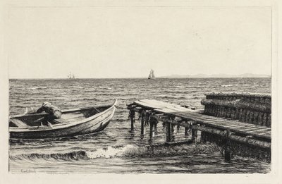 Łódź na moście autorstwa Carl Bloch