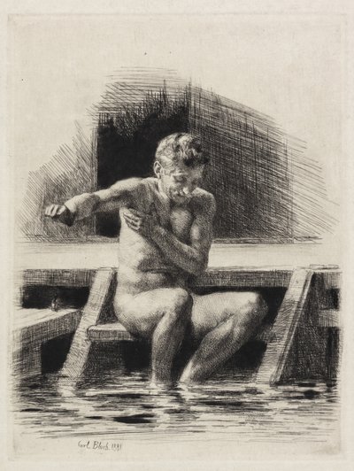 Kąpiący się mężczyzna autorstwa Carl Bloch