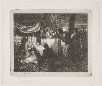 Adoracja pasterzy autorstwa Carl Bloch