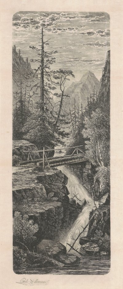 Wodospad, Góry Skaliste autorstwa Carl C. Brenner