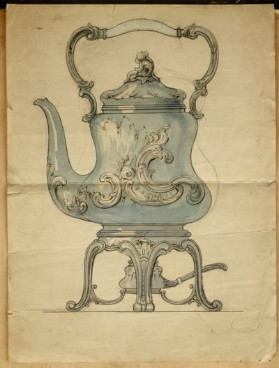 Srebrny czajnik i stojak w kształcie, Dom Carla Faberge autorstwa Carl Fabergé