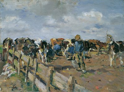 Dojenie krów autorstwa Carl Fahringer