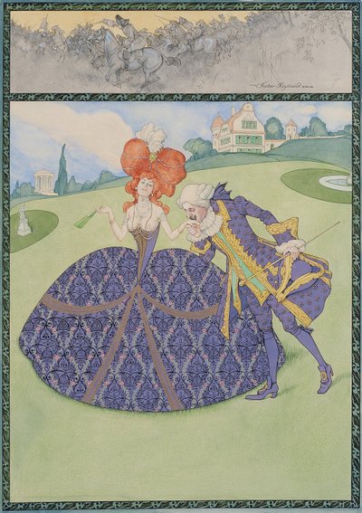 Elegancki Paar im Garten („Servir le roi – serwuj les dames”) autorstwa Carl Fischer Köystrand