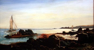 Przybrzeżny krajobraz z żaglówkami autorstwa Carl Frederik Sorensen