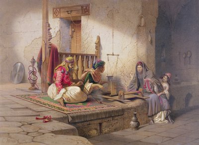 Tkacz w Esna, jedna z 24 ilustracji wykonanych przez G.W. Seitz, wydrukowana ok. 1873 r. autorstwa Carl Friedrich Heinrich Werner