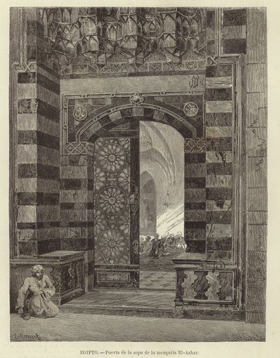 Egipt - Brama do meczetu Al-Azhar autorstwa Carl Friedrich Heinrich Werner