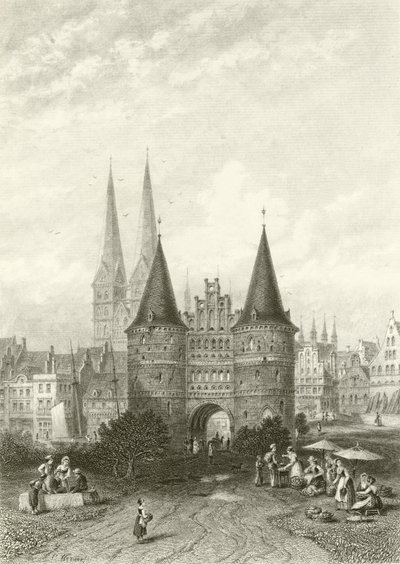 Brama Holsztyńska, Lubeka autorstwa Carl Friedrich Heinrich Werner