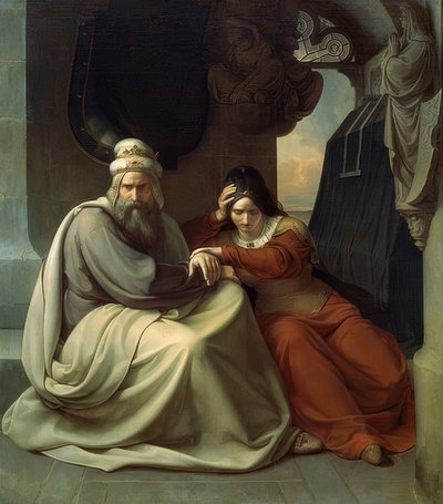 Zrozpaczona para królewska. 1830 autorstwa Carl Friedrich Lessing