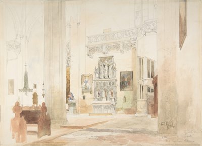 Wnętrze kościoła św. Seweryna w Erfurcie, 1855. autorstwa Carl Georg Anton Graeb