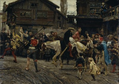 Ignoranckie wejście Pedera Sunnanvadera i Mistrza Knuta do Sztokholmu w 1526 roku, 1879 autorstwa Carl Gustaf Hellqvist