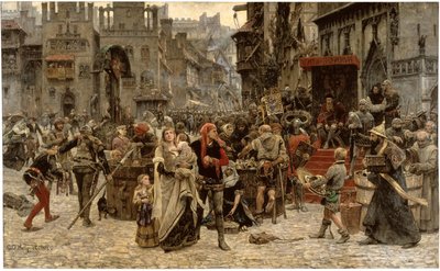 Szwedzki: Valdemar Atterdag przetrzymuje Visby dla okupu w 1361 r.
 Valdemar Atterdag przetrzymuje Visby dla okupu, 1361 r. autorstwa Carl Gustaf Hellqvist