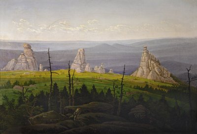 Trzy kamienie w Karkonoszach (olej na płótnie) autorstwa Carl Gustav Carus