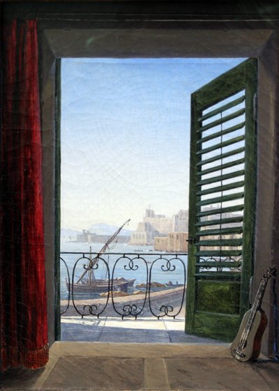 Niemcy: Balkon w Neapolu Pokój z balkonem z widokiem na Zatokę Neapolitańską autorstwa Carl Gustav Carus