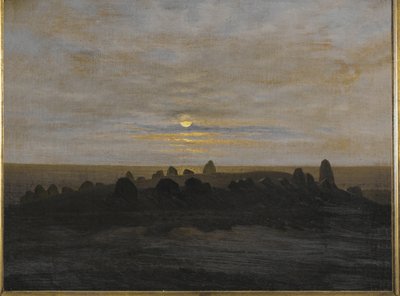 Kamienna grobla na wyspie Ruegen, Niemcy (olej na płótnie) autorstwa Carl Gustav Carus