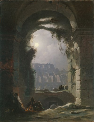 Koloseum w nocy, początek lat 30. XIX wieku autorstwa Carl Gustav Carus
