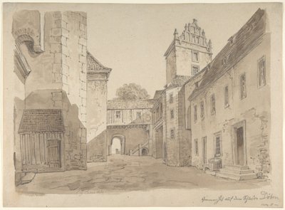 Widok na dziedziniec zamku w Döben autorstwa Carl Gustav Carus