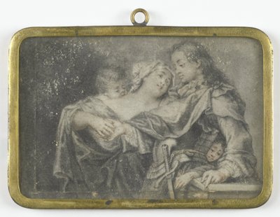 Młoda kobieta odwraca uwagę wojownika, podczas gdy jedno z jej dzieci okrada go autorstwa Carl Gustav Klingstedt (attributed to)