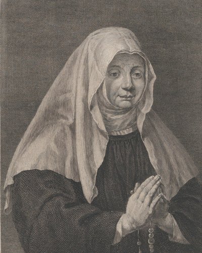 Portret modlącej się zakonnicy, ca. 1771. autorstwa Carl Guttenberg