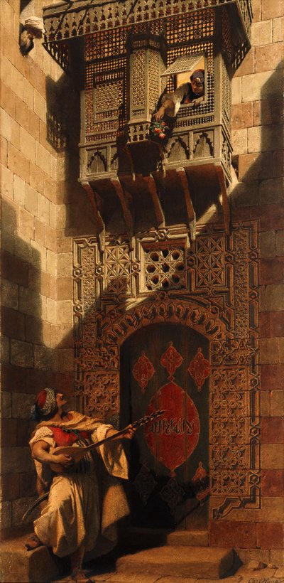Serenada w Kairze; Eine Serenata w Kairze, 1893 autorstwa Carl Haag