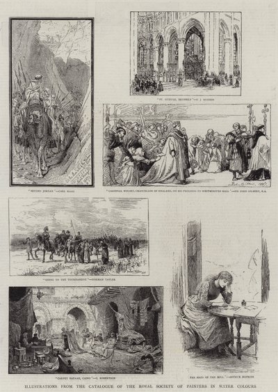 Ilustracje z Katalogu Królewskiego Towarzystwa Malarzy w Kolorach Wodnych autorstwa Carl Haag