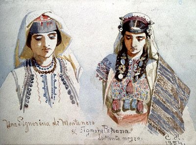 „Una Signorina di Monte Negro i Signora Petrana di Monte Negro” autorstwa Carl Haag