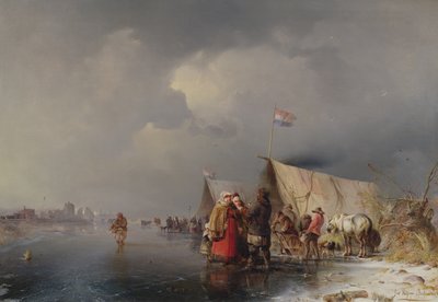 Holenderski obóz na lodzie, 1849 autorstwa Carl Hilgers