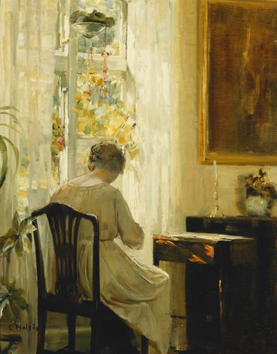 Kobieta we wnętrzu autorstwa Carl Holsoe