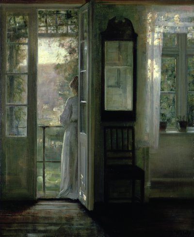 Dziewczyna stojąca na balkonie autorstwa Carl Holsoe