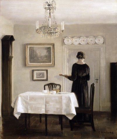 Wnętrze z damą niosącą tacę, ok. 1905 r. autorstwa Carl Holsoe