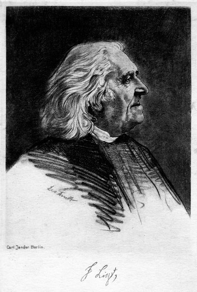 Franciszek Liszt 1811-1886, węgierski kompozytor i pianista, XX wiek. autorstwa Carl Jander