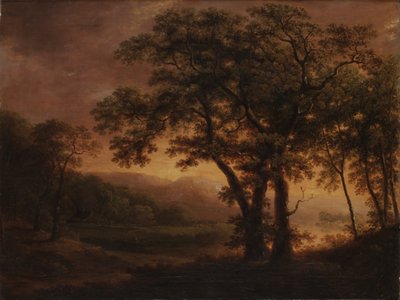 Romantyczny krajobraz jeziora autorstwa Carl Johan Fahlcrantz
