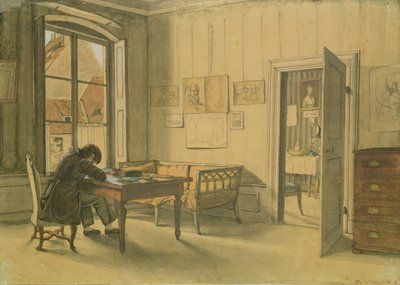 Erwin Speckter w swoim domu w Monachium (wc na papierze) autorstwa Carl Julius Milde