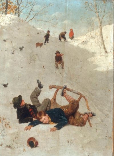 Dzieci na sankach autorstwa Carl Kronberger
