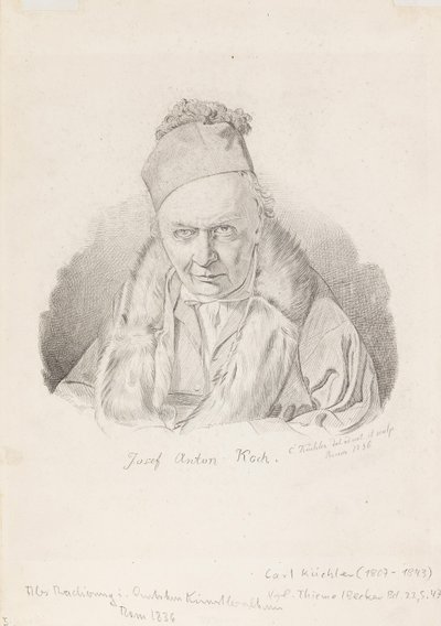 Portret malarza Josepha Antona Kocha 1768-1839, 1836. autorstwa Carl Küchler