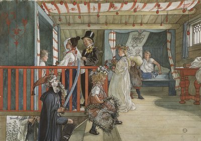 Święto z cyklu "Dom", ok. 1895 (akwarela na papierze) autorstwa Carl Larsson
