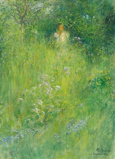 Wróżka lub Kersti na łące autorstwa Carl Larsson