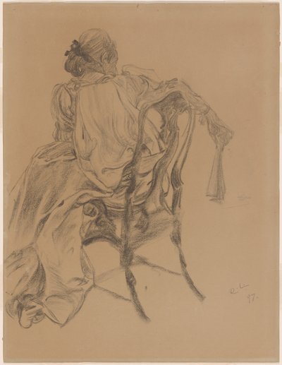 Elegancka dama z XVIII wieku trzymająca wachlarz autorstwa Carl Larsson