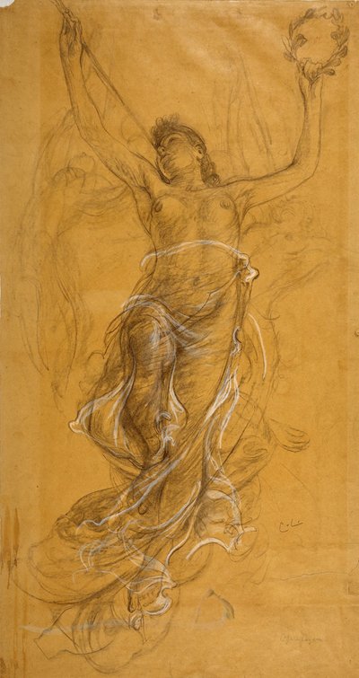 Trompetenblasende Frau. Studie für die Decke im Opernfoyer autorstwa Carl Larsson