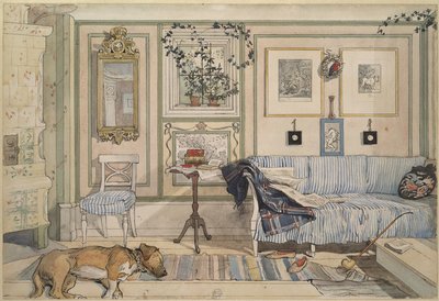 Przytulny kącik, z cyklu "Dom", ok.1895 (akwarela na papierze) autorstwa Carl Larsson