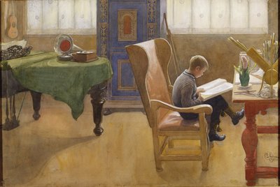 Esbjörn w kącie gabinetu autorstwa Carl Larsson