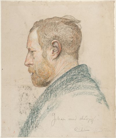 Głowa mężczyzny z profilu autorstwa Carl Larsson