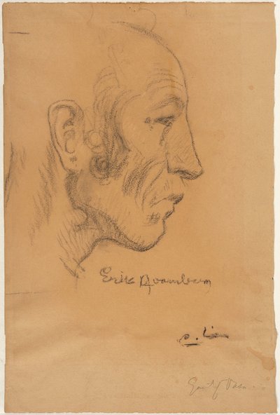 Profil eines Mannes nach rechts autorstwa Carl Larsson
