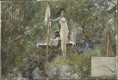 Plaster w plenerze. Z domu (26 akwareli) autorstwa Carl Larsson